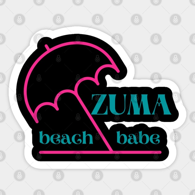 Zuma Beach Babe California Sticker by MalibuSun